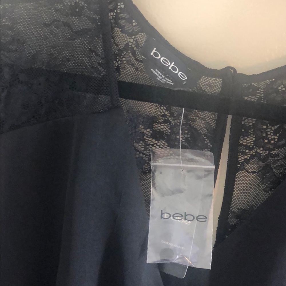 Bebe Lace Inset Ruffle Romper - Picture 2 of 5